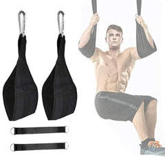 DODOLOOK front view of hanging ab straps showing padded slings and hardware for safer hangs