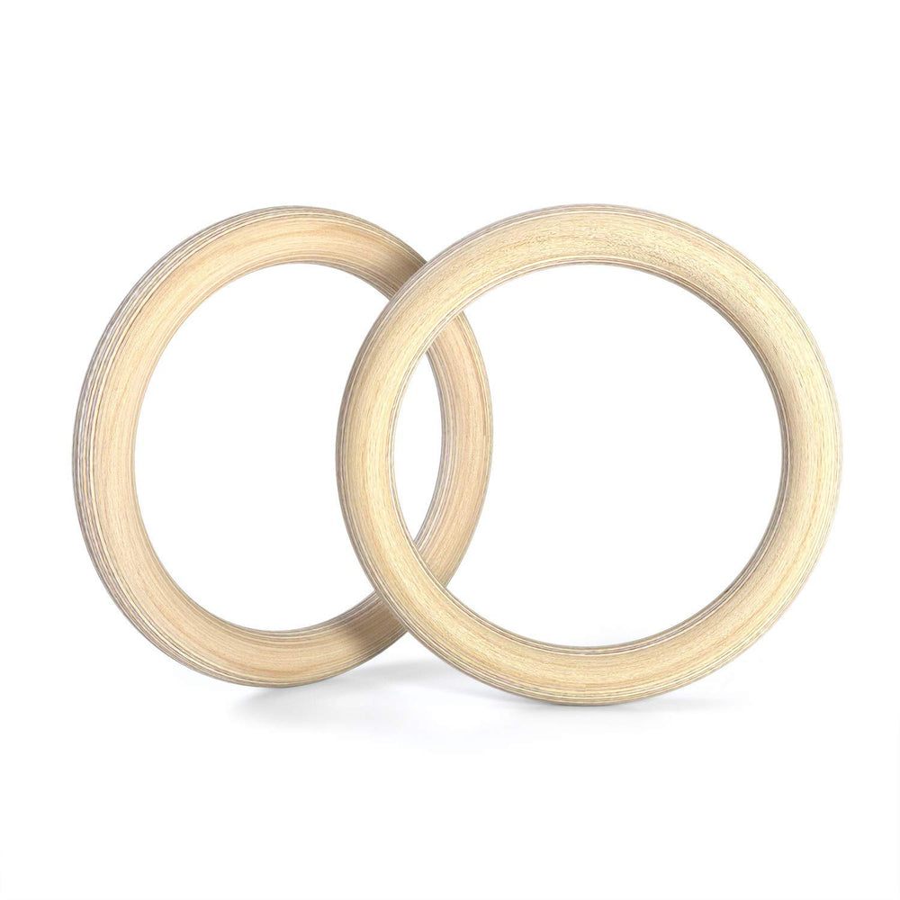 Double Circle wooden rings front view showing complete pair and smooth finish for durability