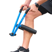 DoubleUP D2 front view showing blue dual rollers and stable frame for efficient recovery