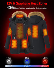 Doumern Official 18400mAh battery pack beside jacket indicating long-lasting power