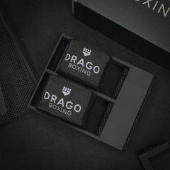 Drago Boxing mesh wash bag open with hand wraps inside protecting velcro and preventing tangles in washer