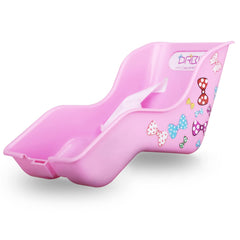 DRBIKE front view of pink doll seat showing secure molded bowl for safe carry