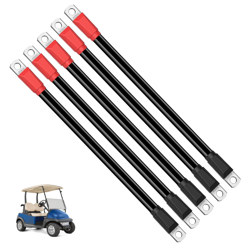 DRIVE UP front view of five 4-gauge battery cables showing fit and finish for quick replacement