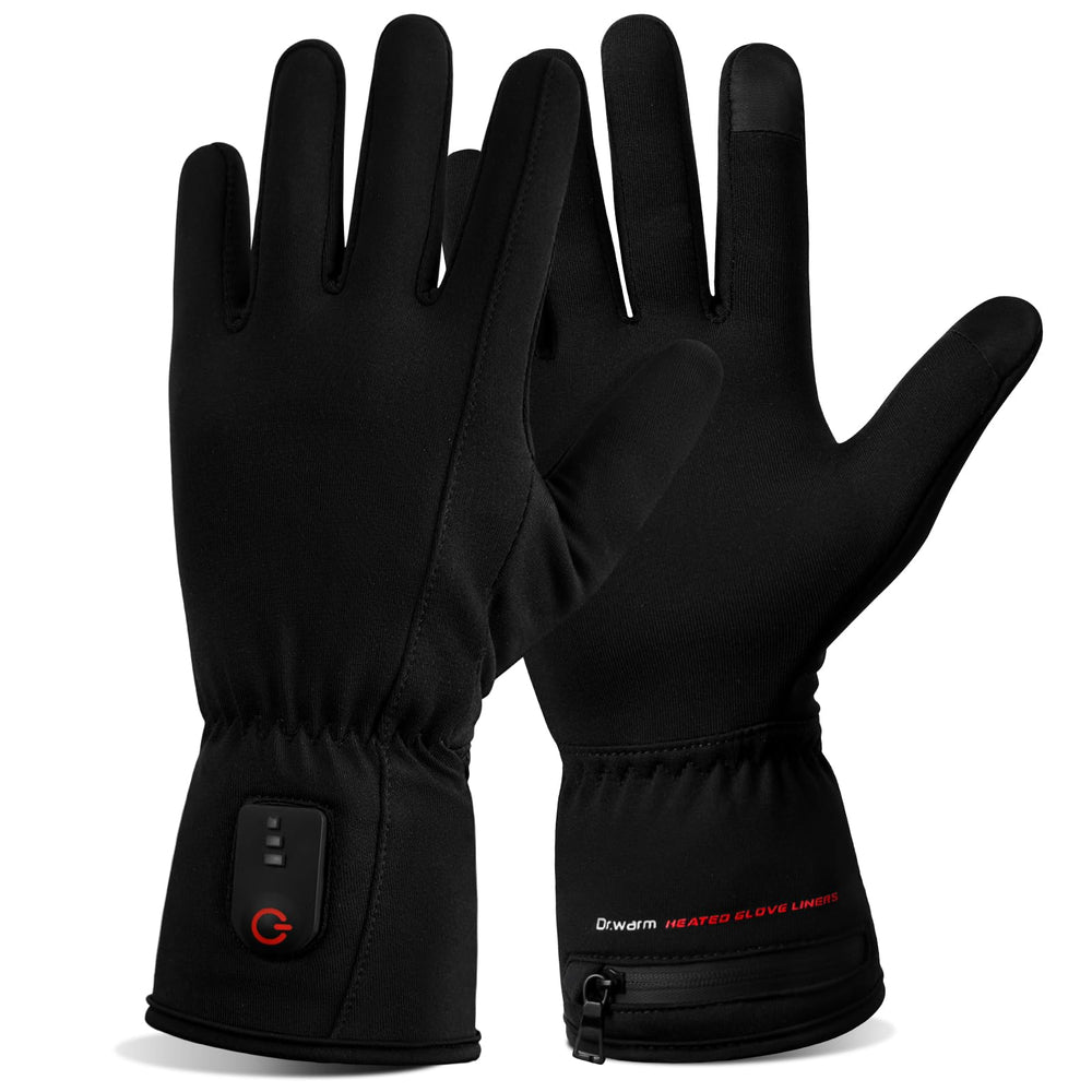 Dr.Warm front view of heated glove liners showing sleek fit and mobility