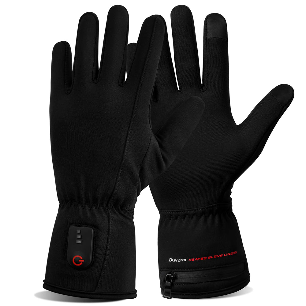 Dr.Warm front view of heated glove liners showing slim profile and fit benefit