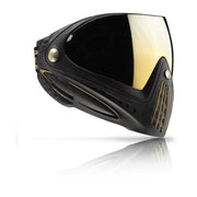 Dye i4 front view black gold showing low-profile fit and wide field of vision benefit