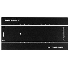 Dynacraft lie fitting board front view showing markings and compact size for accurate fitting