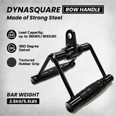 DYNASQUARE straight pulldown bar close-up showing textured grip and rust resistance