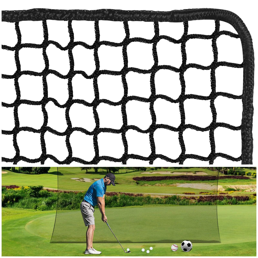 DZLION front view of 10x10 ft net showing full coverage and durable frame benefit