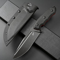 Eafengrow close-up of Sleipner steel blade edge showing durable stone-wash finish