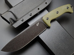 Eafengrow EF148 closeup of AUS-10 stone-wash blade highlighting edge durability