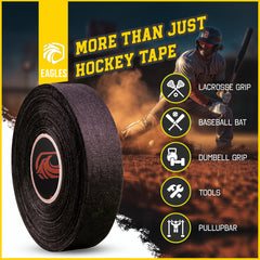 EAGLES taped hockey blade demonstrating protection and improved control