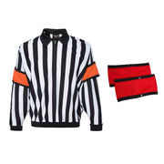 EALER front view of striped referee jersey showing official look and breathable fit