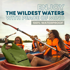 Earth Pak roll-top seal detail demonstrating watertight closure and flotation