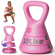 EAST MOUNT front view of pink kettlebell showing compact design and versatile use