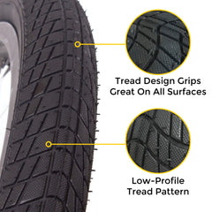 Eastern Bikes tread close-up highlighting grip pattern for improved traction and control