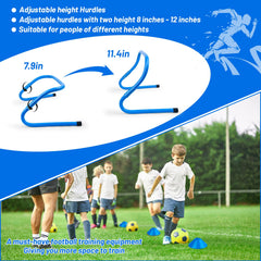 Eazy2hD adjustable hurdles and cones set up for circuit training efficiency