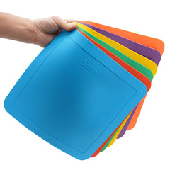 Eco Walker front view of six flat square markers showing colors and layout benefits