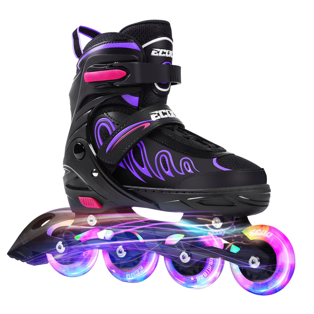 ECOO front view of adjustable inline skates showing design and fit benefits