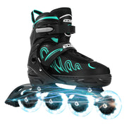 ECOO front view of skates showing secure closures and shape for easy fitting