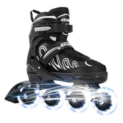 ECOO front view of adjustable inline skates showing overall design and secure fit