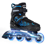 ECOO front view of skates showing complete setup and kid-friendly look