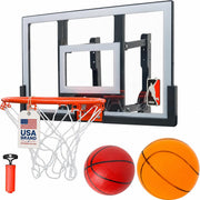 Efficraft front backboard and rim showing compact indoor setup and clear target