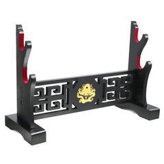 Eforlife dragon stand front view showing two-tier display and black finish benefit: elegant presentation