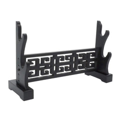 Eforlife front view of black two-tier stand shows elegant display and stability