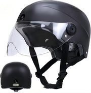 EKUZO helmet front view showing cameras and protective shell for safety