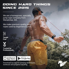 EliteSRS rope in use performing double-unders for speed training