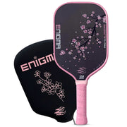 Enigma Pickleball front face showing raw carbon fiber for increased spin