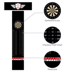 Enjoyard printed oche and checkout zone for quick reference and accurate throwing