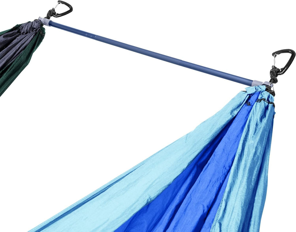 ENO Fuse Tandem front view showing dual hammock layout and portability benefit