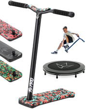 Envy Scooters TS PRO front view showing teal camo and overall shape, highlights style and control