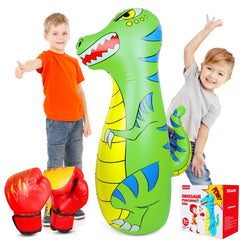 EQARD dinosaur bop bag front view showing playful design and balance benefit