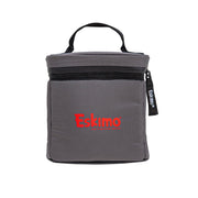 Eskimo front view of battery bag showing compact design and zipper for easy carrying