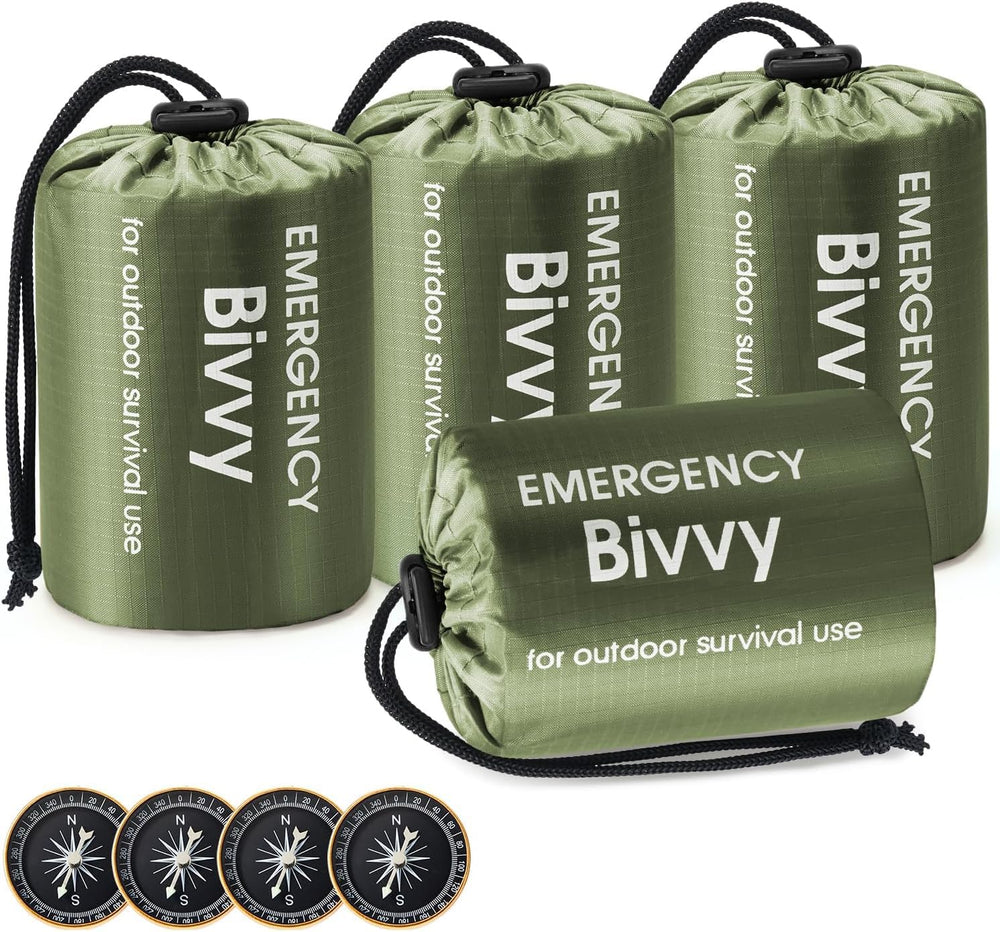 Esky front packaging showing four orange emergency sleeping bags and visibility