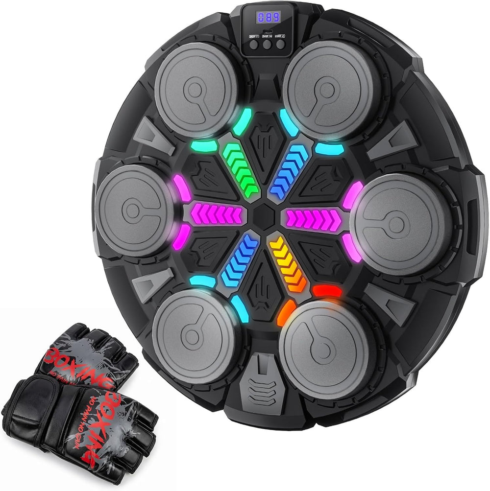 Esnowlee front view of the black wall-mounted boxing machine showing compact design and controls for fun workouts
