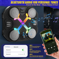 Esnowlee speaker and LED lights active while streaming music for rhythmic play