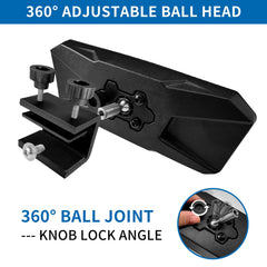 Esploratori mirror mounted on a pontoon demonstrating secure fit and improved sightlines