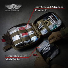 EVERLIT contents laid out to show included bleeding control and bandages
