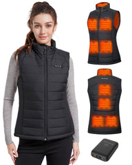 Evonicc vest front view showing slim heated panels and flattering fit for warmth