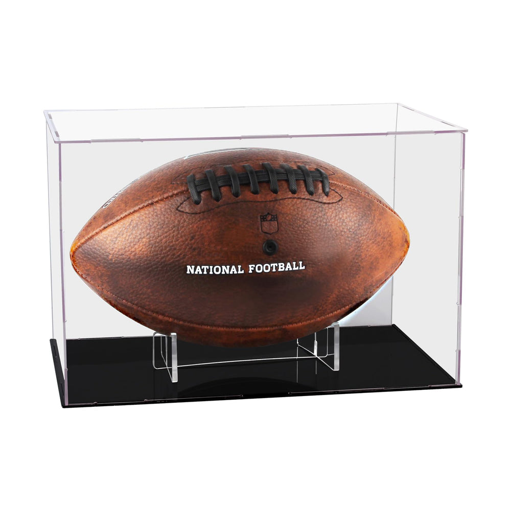 evron front view of clear football case showing full visibility and protection