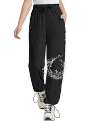 EXARUS front view of black joggers showing fit and pockets for active comfort