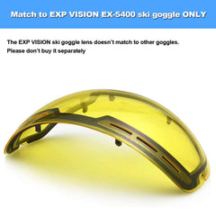 EXP VISION close-up of spherical REVO lens highlighting scratch resistance and anti-fog benefit