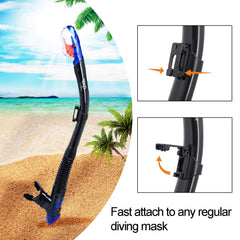 EXP VISION dry-top valve detail preventing water entry for safer snorkeling