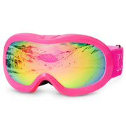 EXP VISION front view pink frame showing full lens and snug fit benefit