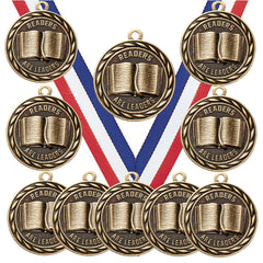 Express Medals front view pack of 10 medals and ribbons, durable presentation