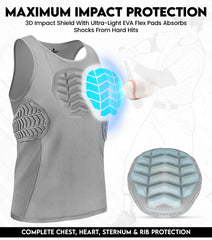 Exxact Sports close-up of 3D EVA padding highlighting impact absorption benefits